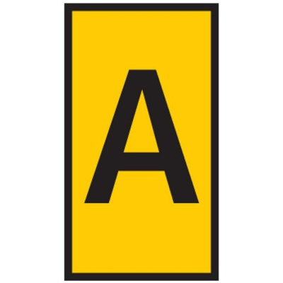HellermannTyton WIC0 Cable Markers, Yellow, Pre-printed "A", 2 → 2.8mm Cable