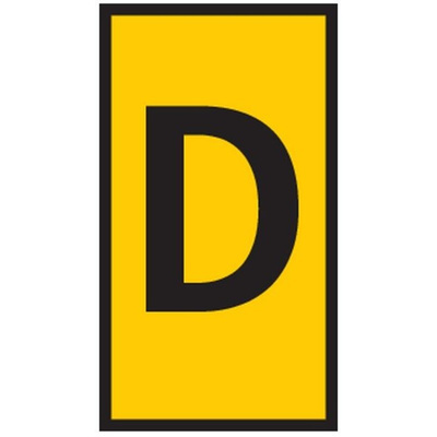 HellermannTyton WIC0 Cable Markers, Yellow, Pre-printed "D", 2 → 2.8mm Cable