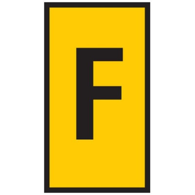 HellermannTyton WIC0 Cable Markers, Yellow, Pre-printed "F", 2 → 2.8mm Cable