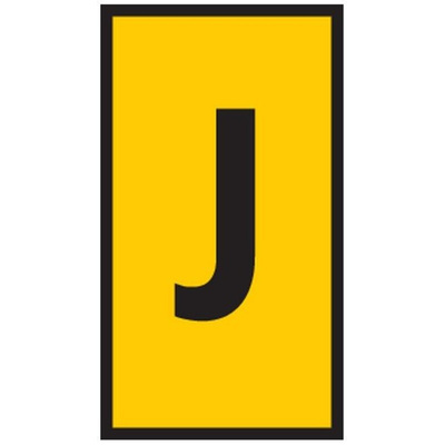 HellermannTyton WIC0 Cable Markers, Yellow, Pre-printed "J", 2 → 2.8mm Cable