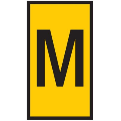 HellermannTyton WIC0 Cable Markers, Yellow, Pre-printed "M", 2 → 2.8mm Cable