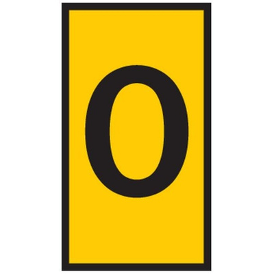 HellermannTyton WIC0 Cable Markers, Yellow, Pre-printed "O", 2 → 2.8mm Cable