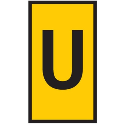 HellermannTyton WIC0 Cable Markers, Yellow, Pre-printed "U", 2 → 2.8mm Cable