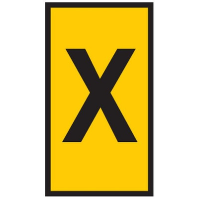 HellermannTyton WIC0 Cable Markers, Yellow, Pre-printed "X", 2 → 2.8mm Cable