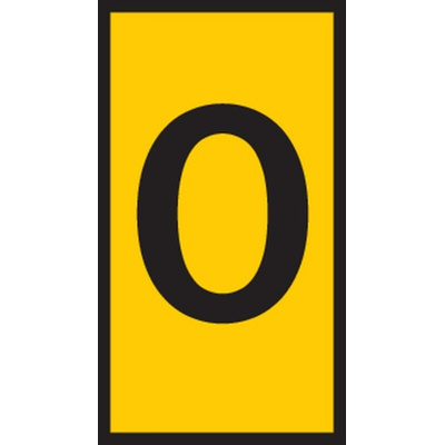 HellermannTyton WIC1 Cable Markers, Yellow, Pre-printed "O", 2 → 2.8mm Cable