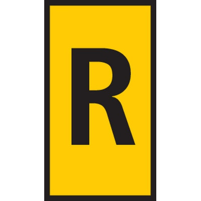 HellermannTyton WIC1 Cable Markers, Yellow, Pre-printed "R", 2 → 2.8mm Cable