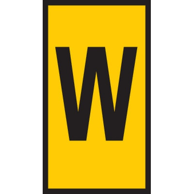 HellermannTyton WIC1 Cable Markers, Yellow, Pre-printed "W", 2 → 2.8mm Cable