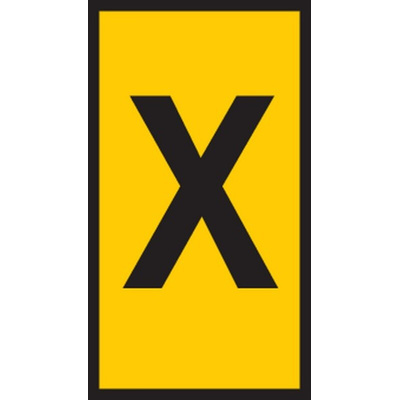 HellermannTyton WIC1 Cable Markers, Yellow, Pre-printed "X", 2 → 2.8mm Cable