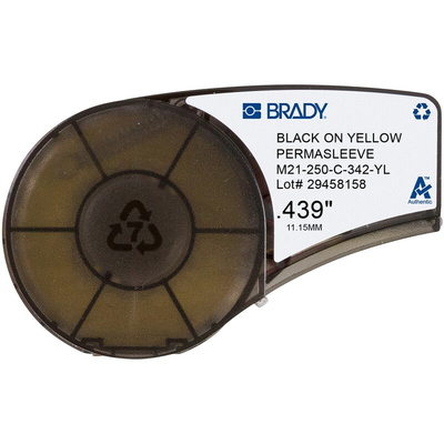 Brady R4300 Heat Shrink Heat Shrink Cable Marker, Black on Yellow, 2.38 → 5.5mm Cable