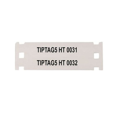 HellermannTyton TIPTAG5 Mounting clamp Cable Marker, White, Pre-printed "TIPTAG5 HT"