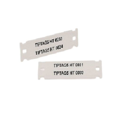 HellermannTyton TIPTAG5 Mounting clamp Cable Marker, White, Pre-printed "TIPTAG5 HT"