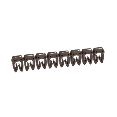 Legrand CAB3 Clip On Cable Marker, White on Brown, Pre-printed "1", 3.8 → 5mm Cable, for Marking of Wiring,