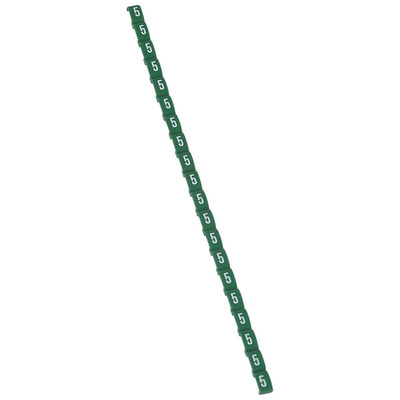 Legrand Clip On Cable Marker, White on Green, Pre-printed "5", for Cable
