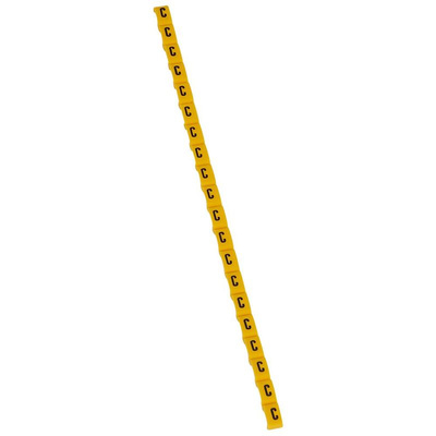 Legrand Clip On Cable Marker, Black on Yellow, Pre-printed "C", for Cable