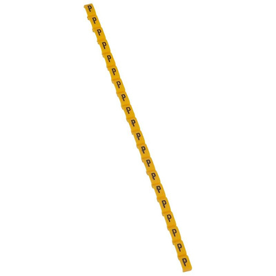 Legrand Clip On Cable Marker, Black on Yellow, Pre-printed "P", for Cable