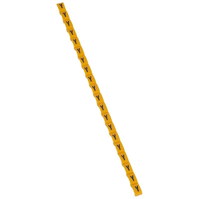 Legrand Clip On Cable Marker, Black on Yellow, Pre-printed "Y", for Cable