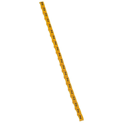 Legrand Clip On Cable Marker, Black on Yellow, Pre-printed "Z", for Cable
