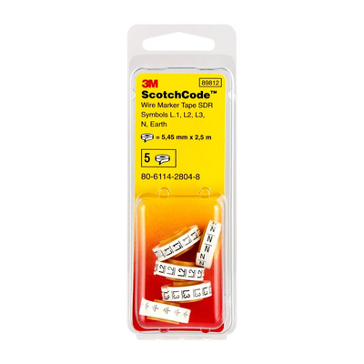 SDR Adhesive Write On Cable Marker Refill, Black, Pre-printed "L1", 2.3 → 3.7mm Cable, for Marking Wire And Cable