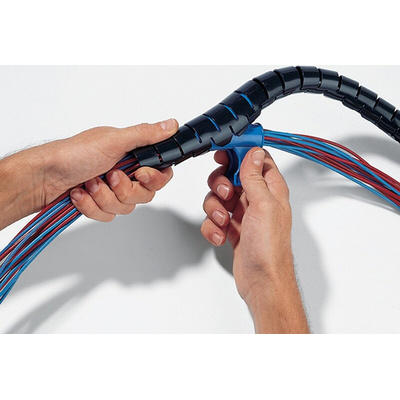 HellermannTyton Spiral Wrap, I.D 25mm, 27mm Polypropylene Helawrap Series