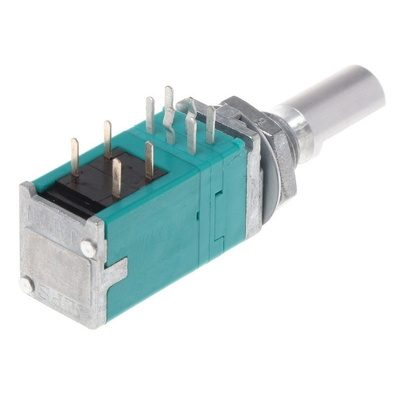 Alps Alpine 2 Gang Rotary Potentiometer with an 6 mm Dia. Shaft - 50kΩ, ±20%, 0.05W Power Rating, Through Hole