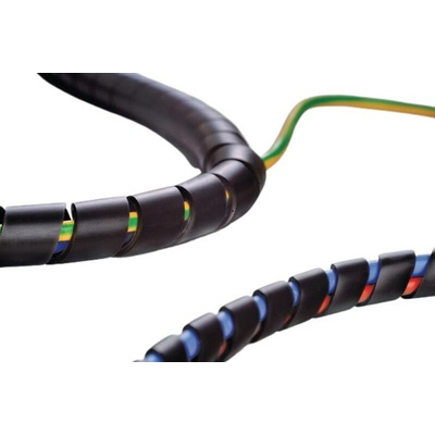 HellermannTyton Spiral Wrap, I.D 6mm, 6mm PA 6 nylon SBPAV0 Series