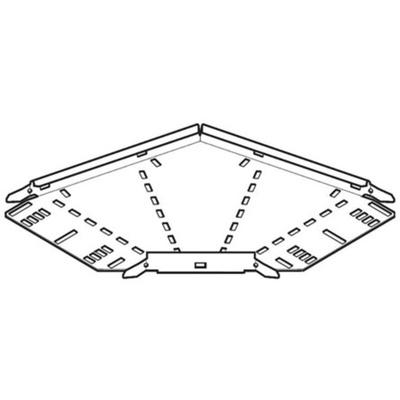 Legrand Medium Duty 90° Flat Bend Pre-Galvanised Steel Cable Tray Accessory, 150 mm Width, 25mm Depth