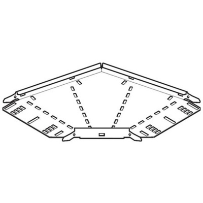 Legrand Medium Duty 90° Flat Bend Pre-Galvanised Steel Cable Tray Accessory, 50 mm Width, 25mm Depth