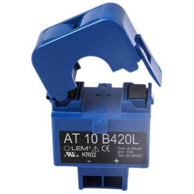 LEM AT Series Current Transformer, 10A Input, 10:1, 4 → 20 mA Output, 16mm Bore, 20 → 30 V dc