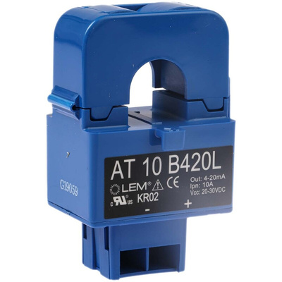 LEM AT Series Current Transformer, 10A Input, 10:1, 4 → 20 mA Output, 16mm Bore, 20 → 30 V dc