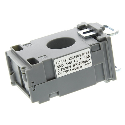 HOBUT CT132 Series DIN Rail Mounted Current Transformer, 50A Input, 50:5, 5 A Output, 21mm Bore
