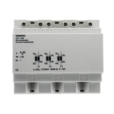 Siemens 7KT12 Series Straight Through Current Transformer, 60A Input, 60:5, 5 A Output, 13mm Bore