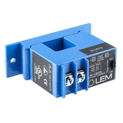 LEM AK Series Current Transformer, 5A Input, 5:1, 4 → 20 mA Output, 21.7mm Bore, 24 V dc, 150 V ac