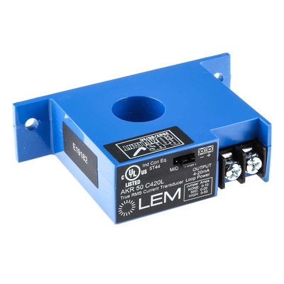 LEM AKR Series Current Transformer, 50A Input, 50:1, 4 → 20 mA Output, 19mm Bore, 24 V dc, 150 V ac