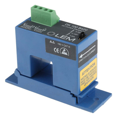 LEM DK Series Current Transformer, 100A Input, 100:1, 4 → 20 mA Output, 21.7mm Bore, 20 → 50 V dc