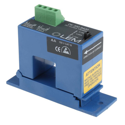 LEM DK Series Current Transformer, 200A Input, 200:1, 4 → 20 mA Output, 21.7mm Bore, 20 → 50 V dc