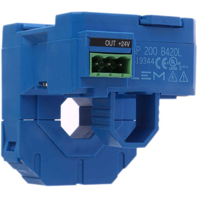 LEM AP Series Current Transformer, 200A Input, 200:1, 4 → 20 mA Output, 18mm Bore, 12 → 24 V dc