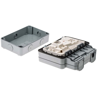 MK Electric Masterseal plus 13A, BS Fixing, Active, Single Gang RCD Socket, Polycarbonate, Surface Mount, IP66, Grey