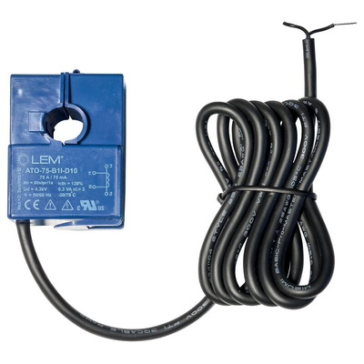 LEM ATO1B1I Series Current Transformer, 75A Input, 1:1000, 75 mA Output, 10mm Bore