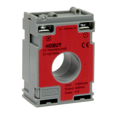 HOBUT CT132TRAN Series Current Transformer, 50A Input, 50:1, 4 → 20 mA Output, 21mm Bore, 15 → 30 V