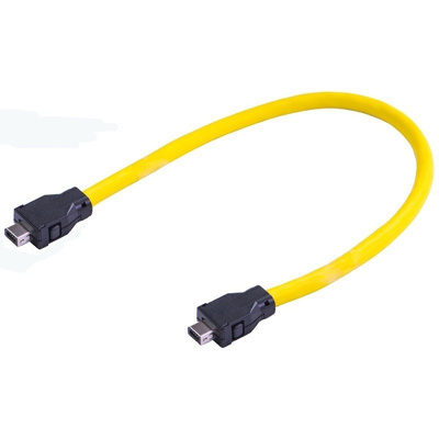 Harting Cat6a Cable 1.5m, Yellow, Female ix/Female ix