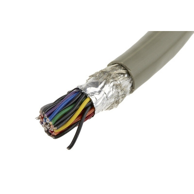 Alpha Wire 19 Pair Foil and Braid Multipair Industrial Cable 0.23 mm²(CE, CSA Certified, UL) Grey 50m Pro-Tekt Series