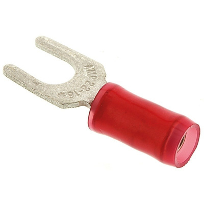 TE Connectivity, PIDG Insulated Crimp Spade Connector, 0.26mm² to 1.65mm², 22AWG to 16AWG, M4 Stud Size Nylon, Red