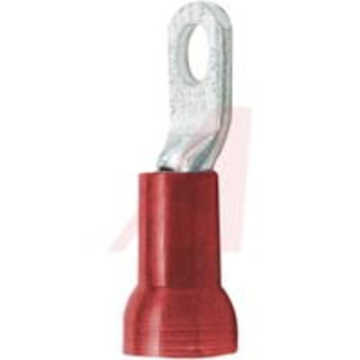 Connector, Insulated Nylon Ring Terminal, 8AN, Stud Size 1/4, Red