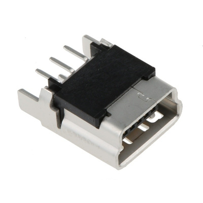 Molex, On-The-Go USB Connector, Through Hole, Socket 2.0 B, Solder, Straight