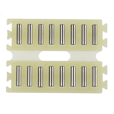 INA Double Flat Cage Assembly for Needle Rollers, 8 rollers per cage, 2.5mm roller diameter