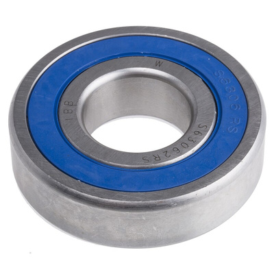 RS PRO SS6306-2RS Single Row Deep Groove Ball Bearing- Both Sides Sealed 30mm I.D, 72mm O.D