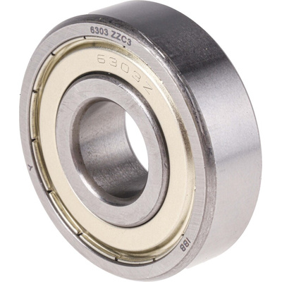 RS PRO 6303-2Z/C3 Single Row Deep Groove Ball Bearing- Both Sides Shielded 17mm I.D, 47mm O.D