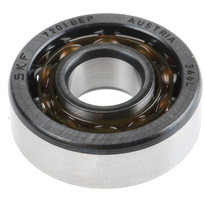 SKF 7201 BEP Single Row Angular Contact Ball Bearing- Open Type 12mm I.D, 32mm O.D