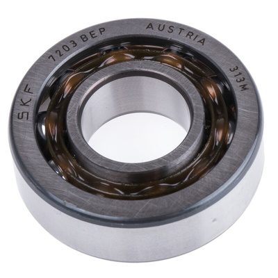 SKF 7203 BEP Single Row Angular Contact Ball Bearing- Open Type 17mm I.D, 40mm O.D