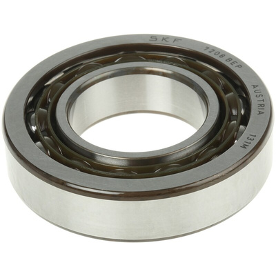 SKF 7208 BEP Single Row Angular Contact Ball Bearing- Open Type 40mm I.D, 80mm O.D